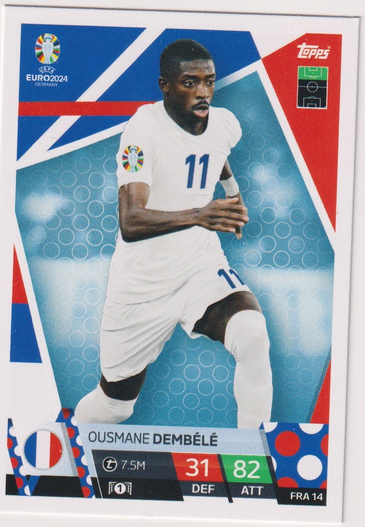 Topps Match Attax 2023-24 Ousmane Dembélé UEFA Euro 2024 Germany Parallel Rare – Bild 1