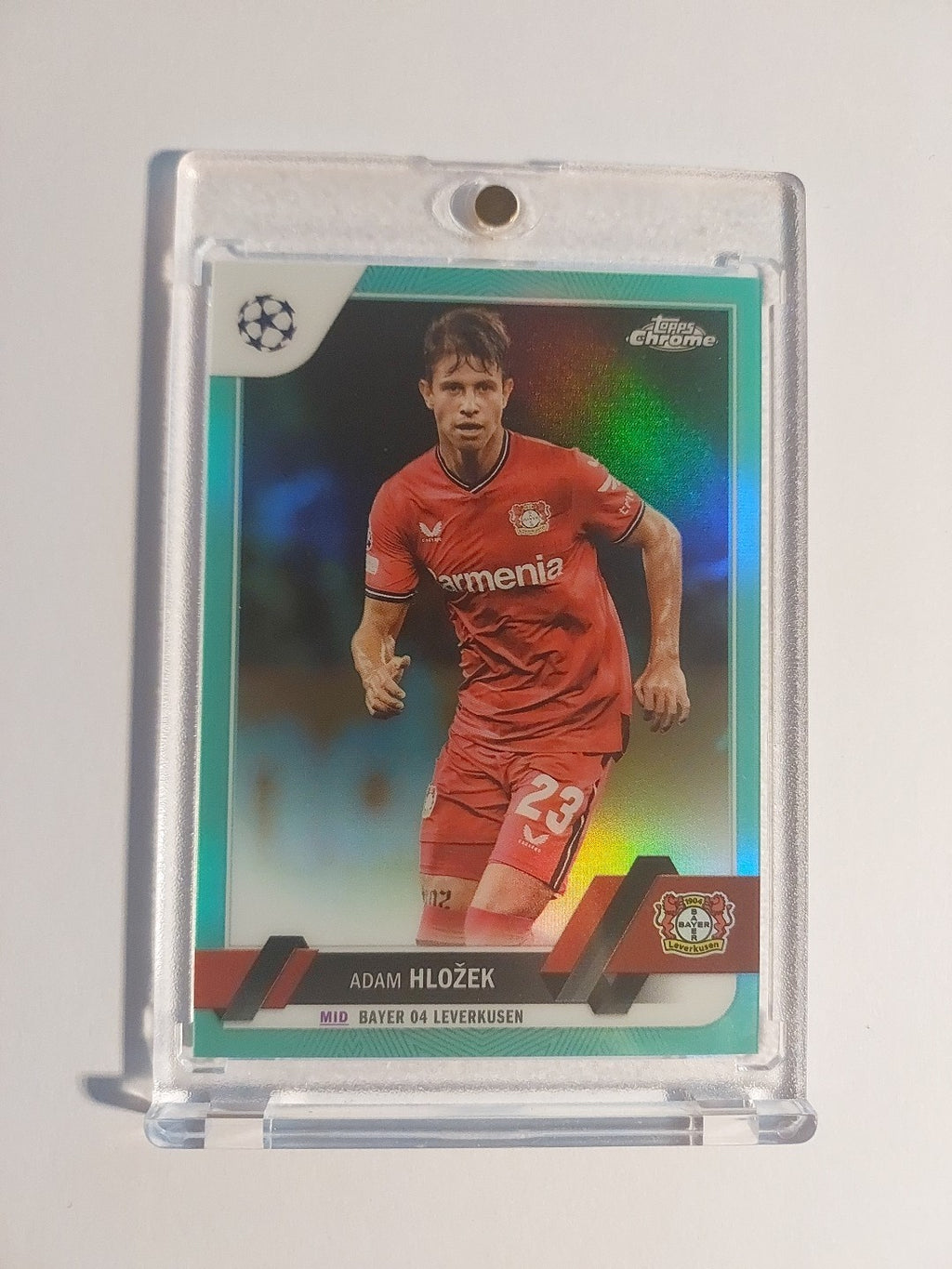 Topps Chrome 22-23 Adam Hlozek Leverkusen Nummeriert 188/199 Parallel Refractor – Bild 1
