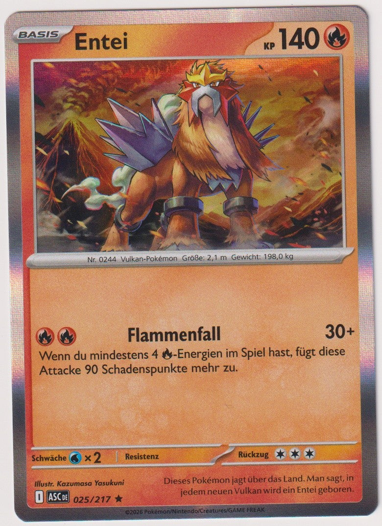 Pokemon TCG Entei #25/217 Rare (R) Holo Deutsch 2026 – Bild 1