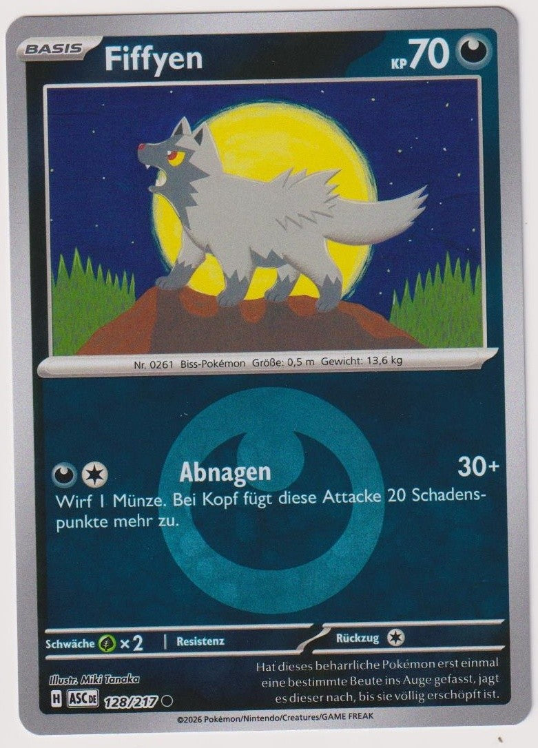Pokemon TCG Poochyena #128/217 Common (C) Reverse Holo Deutsch 2026 – Bild 1