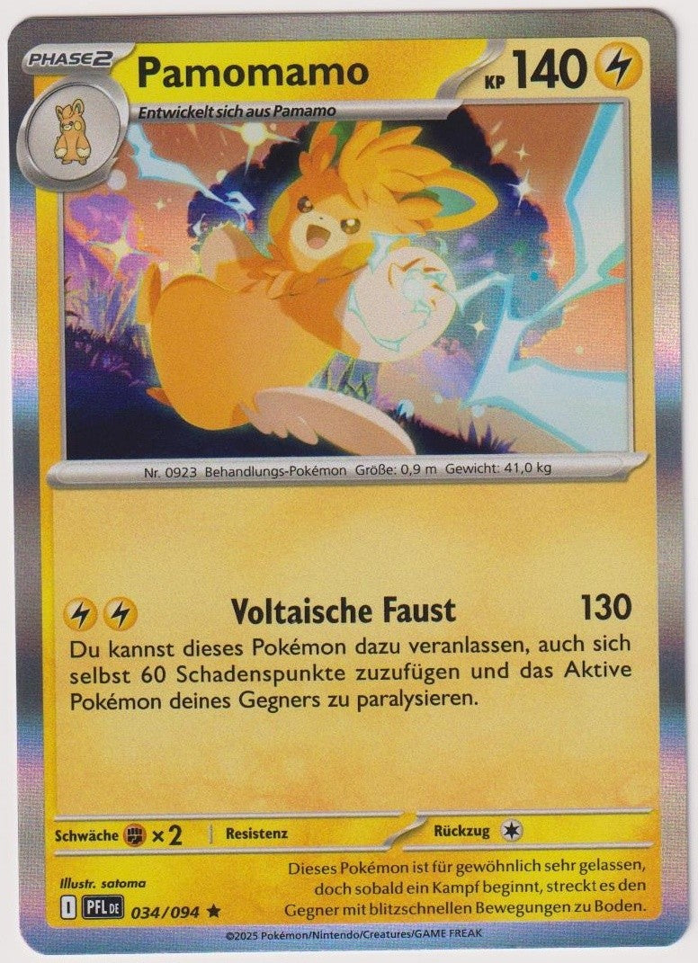 Pokemon TCG Pawmot #34/094 Rare (R) Holo Deutsch 2025 – Bild 1