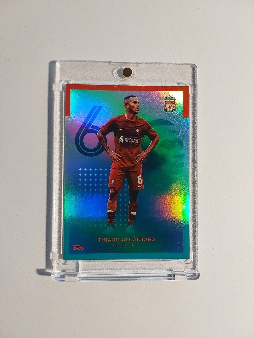 Topps Liverpool Team Set 2022-23 Thiago Alcantara Parallel 92/175 Refractor Rare – Bild 1