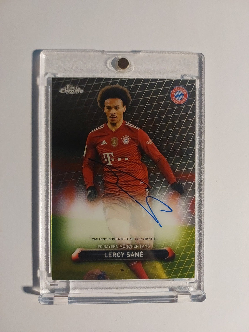 Topps Bayern München Chrome 2021-22 Leroy Sane On Card Auto Parallel 3/75 Rare – Bild 1