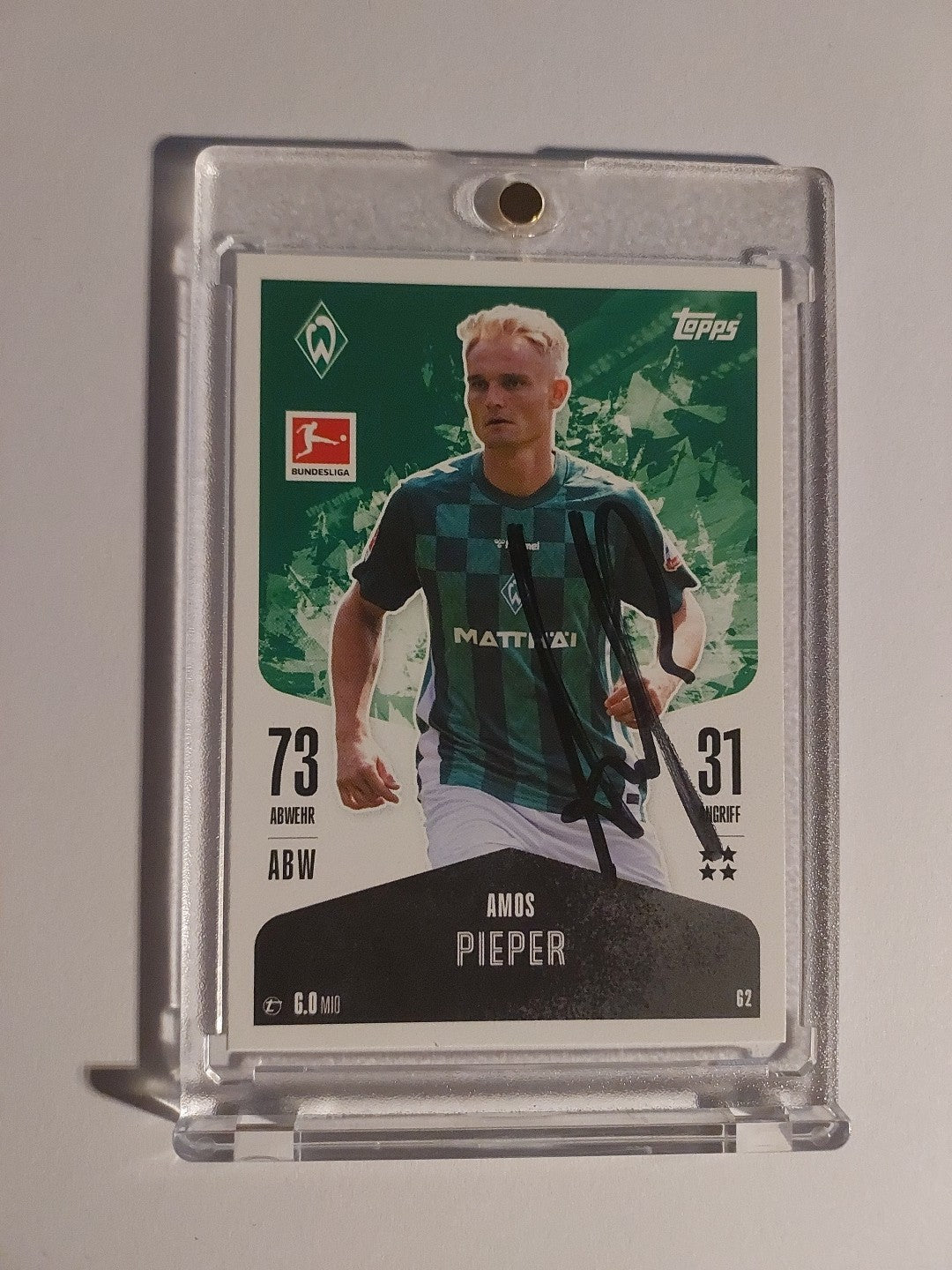 Topps Bundesliga 2024-25 Amos Pieper SV Werder Bremen (On Card Auto) – Bild 1