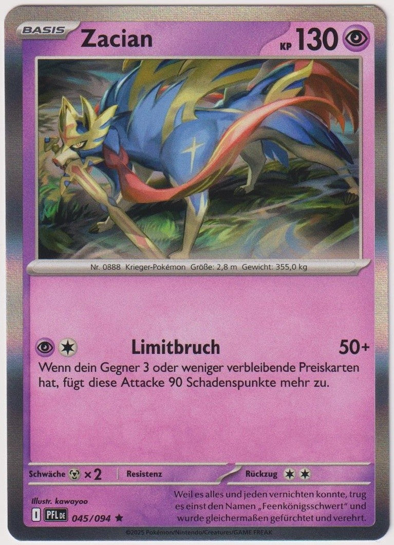 Pokemon TCG Zacian #45/094 Rare (R) Holo Deutsch 2025 – Bild 1