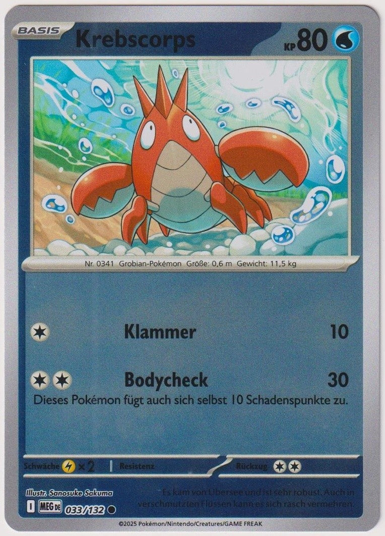 Pokemon TCG Corphish #33/132 Common (C) Reverse Holo Deutsch 2025 – Bild 1