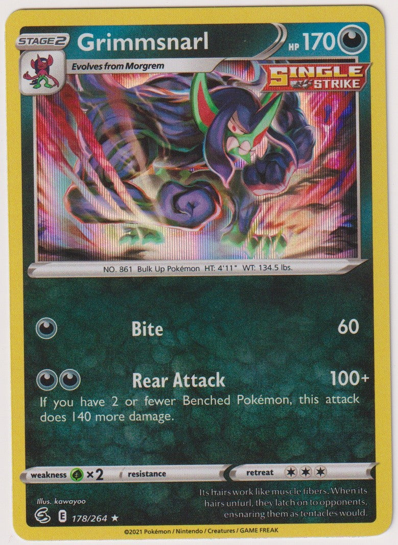 Pokemon TCG Grimmsnarl #178/264 Rare (R) Holo Rare Englisch 2021 – Bild 1