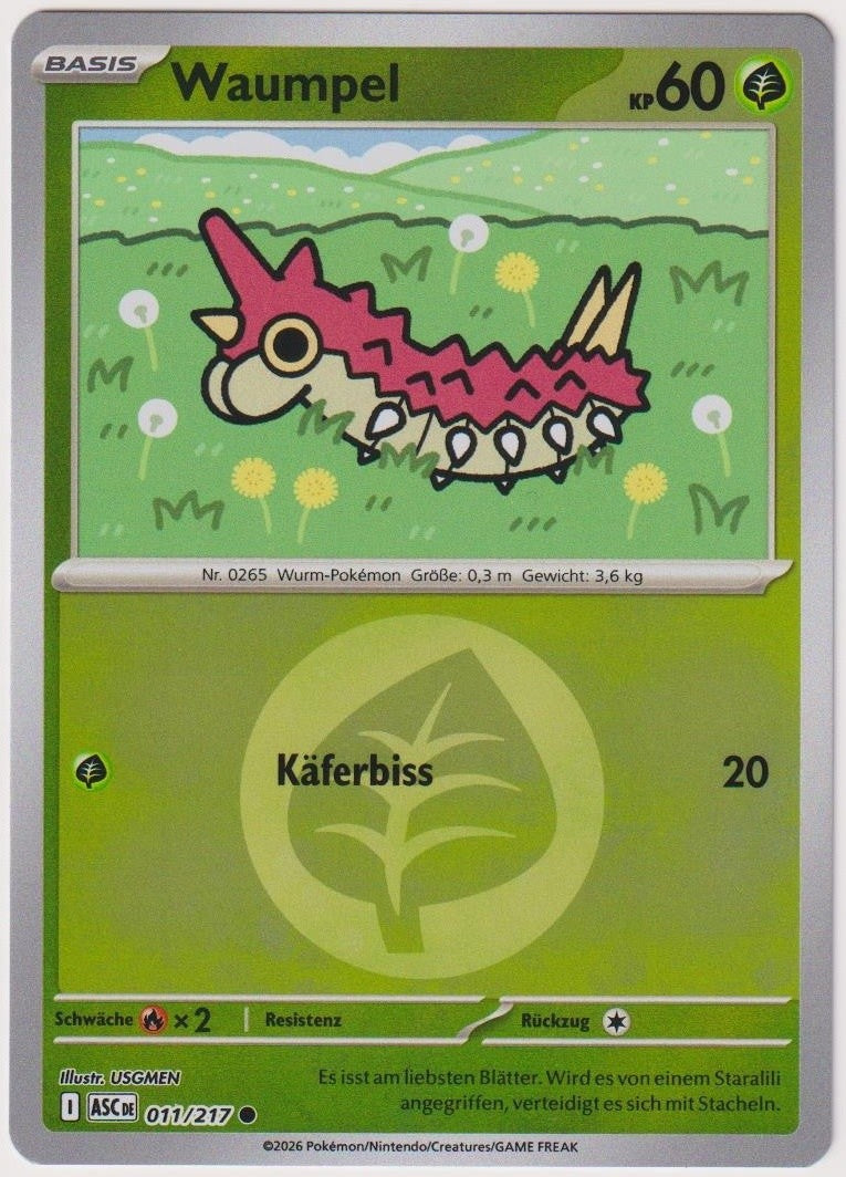 Pokemon TCG Wurmple #11/217 Common (C) Reverse Holo Deutsch 2026 – Bild 1