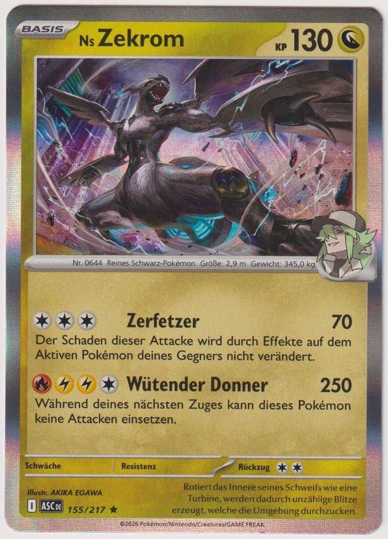 Pokemon TCG Ns Zekrom #155/217 Rare (R) Holo Deutsch 2026 – Bild 1