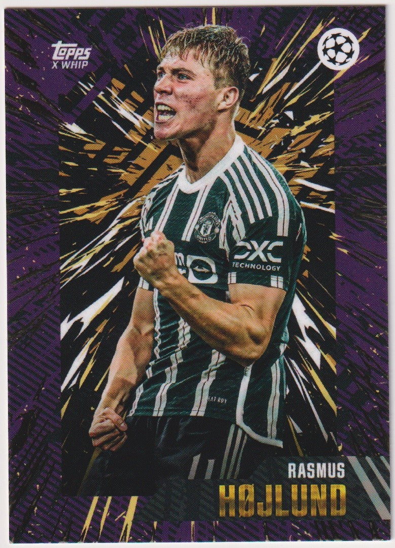 Topps X Whip 2023-24 Rasmus Hojlund Manchester United Champions League Parallel – Bild 1