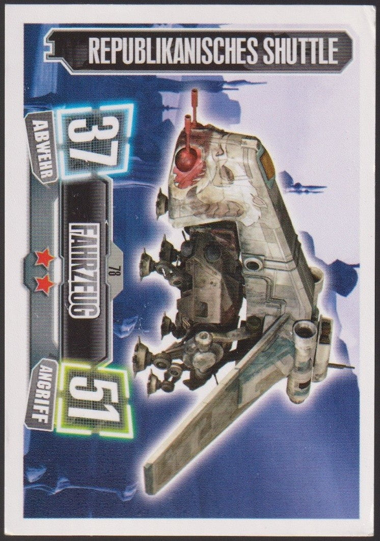 Topps Star Wars 2011 REPUBLIKANISCHES SHUTTLE (AT-TE Transport) TCG Rare #37 – Bild 1