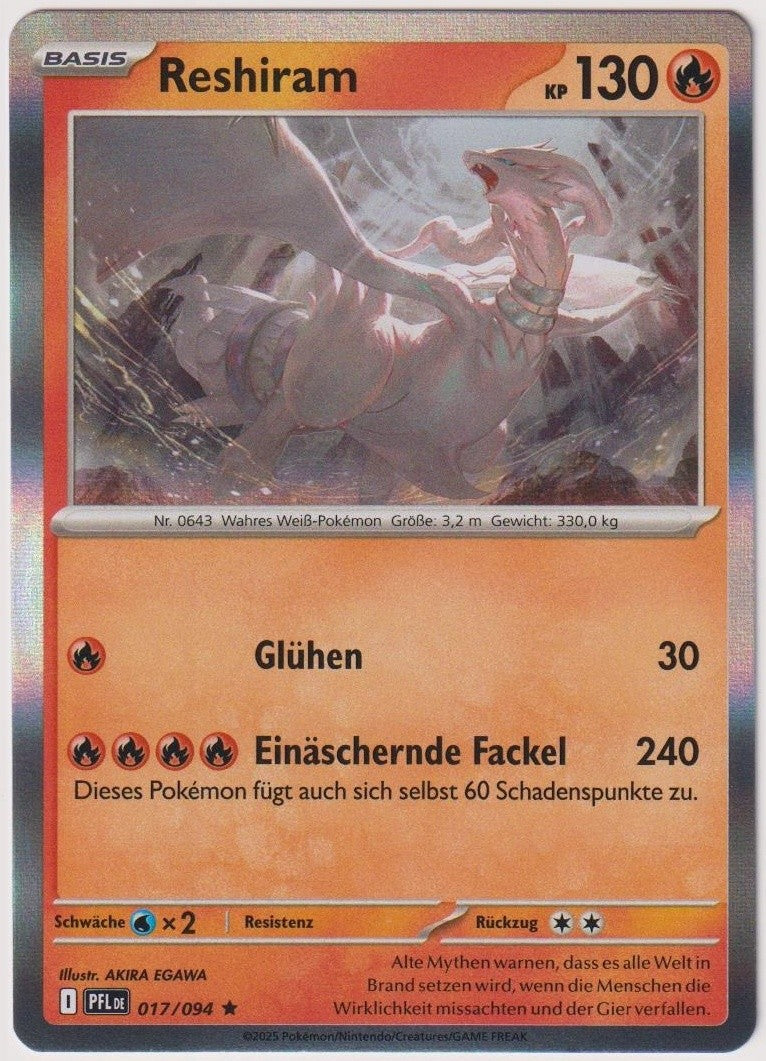 Pokemon TCG Reshiram #17/094 Rare (R) Holo Deutsch 2025 – Bild 1