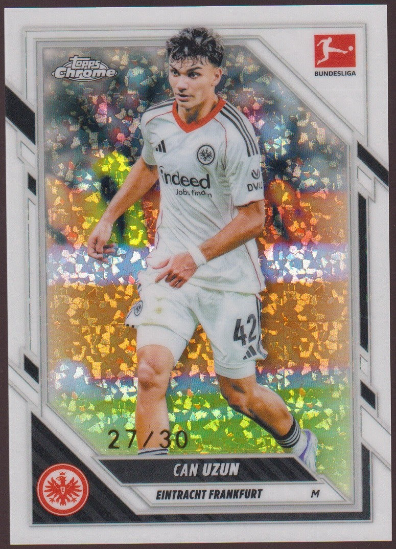 Topps Chrome 2025-26 Can Uzun Eintracht Frankfurt Parallel 27/30 Refractor Rare – Bild 1
