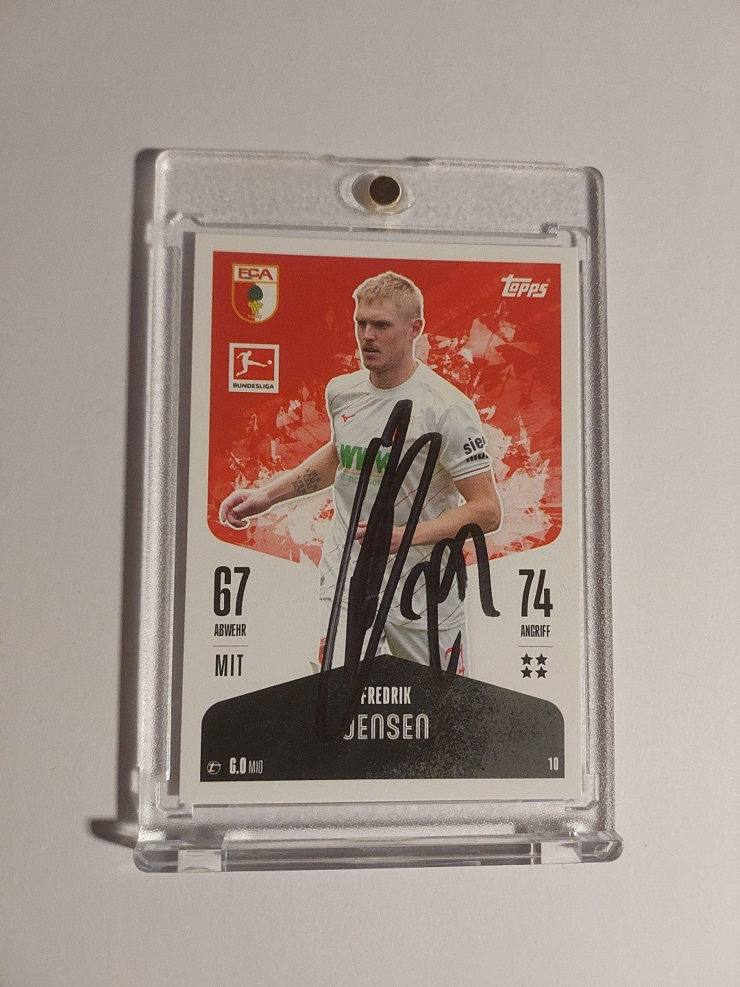 Topps 2024-25 Fredrik Jensen Fc Augsburg On Card Auto Parallel Ultra Rare – Bild 1