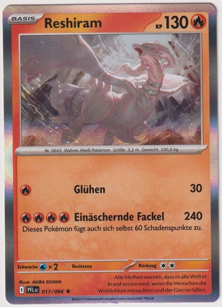 Pokemon TCG Reshiram #17/094 Rare (R) Holo Deutsch 2025 – Bild 1