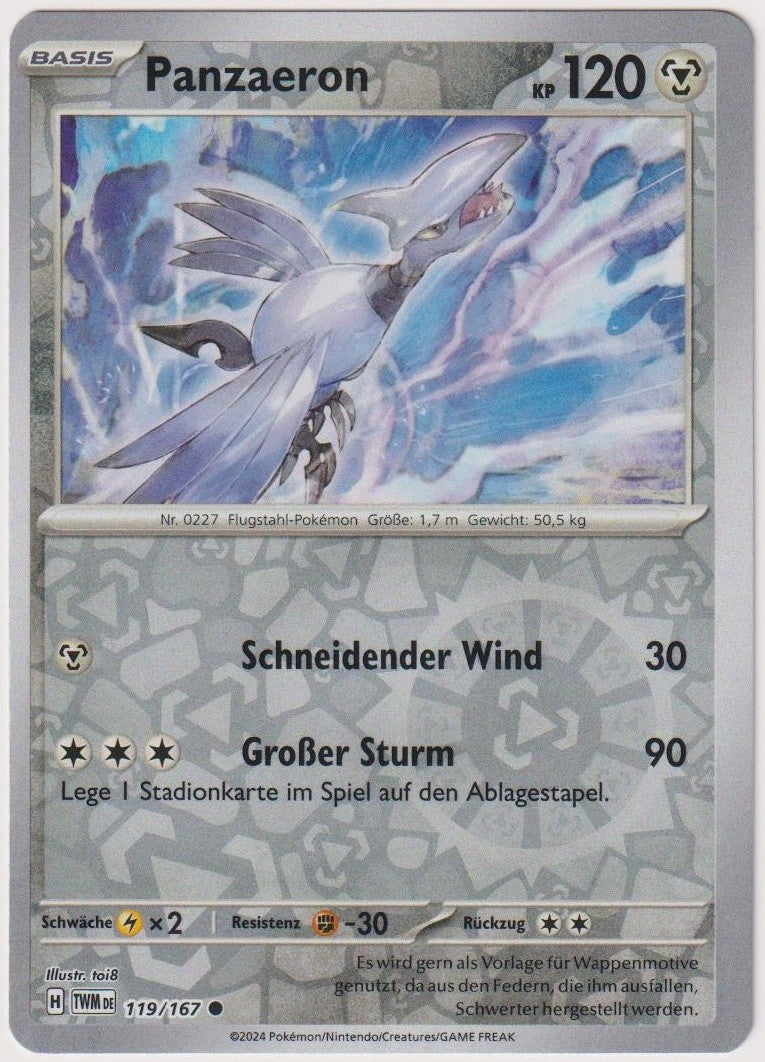 Pokemon TCG Skarmory #119/167 Common (C) Reverse Holo Deutsch 2024 – Bild 1
