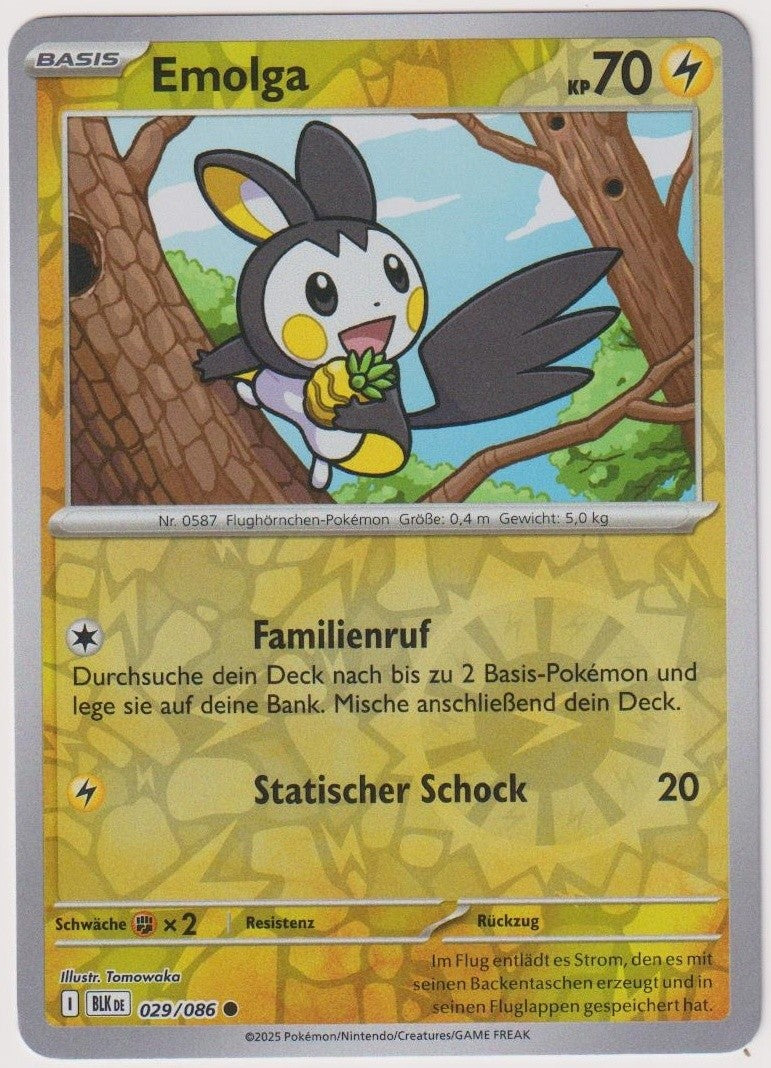 Pokemon TCG Emolga #29/086 Common (C) Reverse Holo Deutsch 2025 – Bild 1
