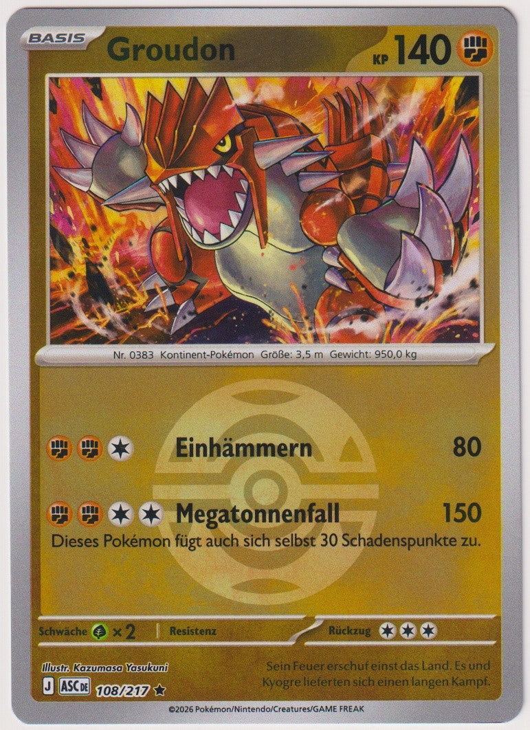Pokemon TCG Groudon #108/217 Rare (R) Reverse Holo Deutsch 2026 – Bild 1