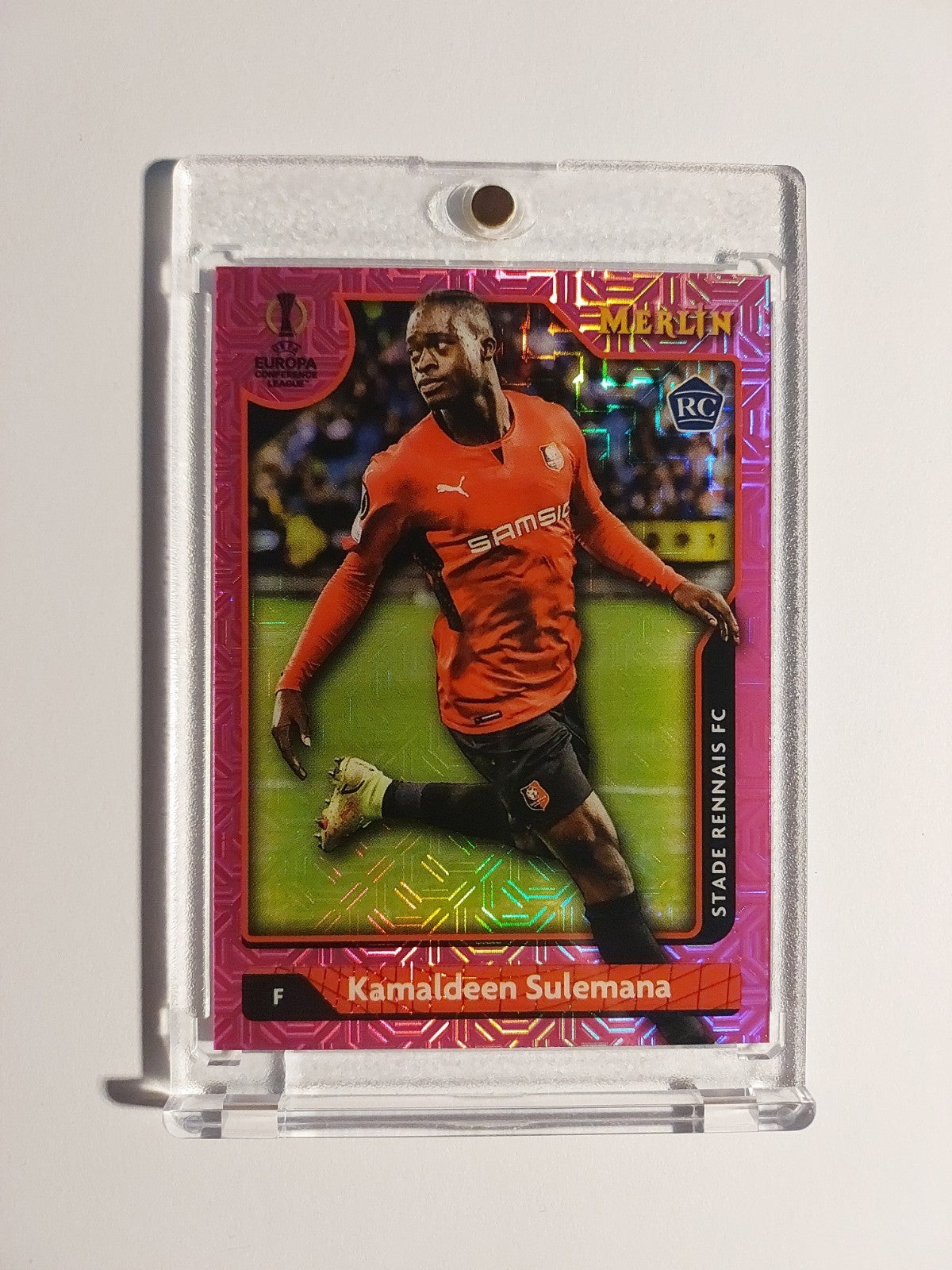Topps Merlin 2021-22 Kamaldeen Sulemana Rookie Rennais Parallel 40/275 Refractor – Bild 1