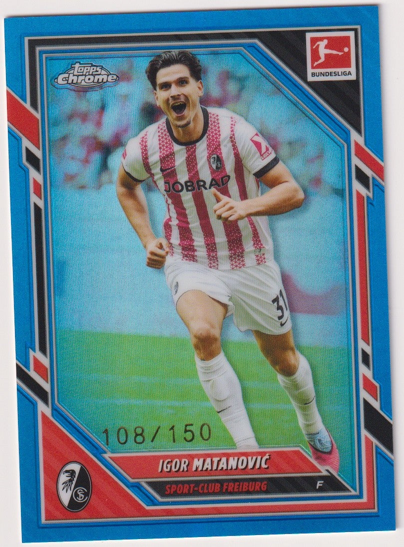 Topps Chrome 2025-26 Igor Matanovic SC Freiburg Parallel 108/150 Refractor – Bild 1