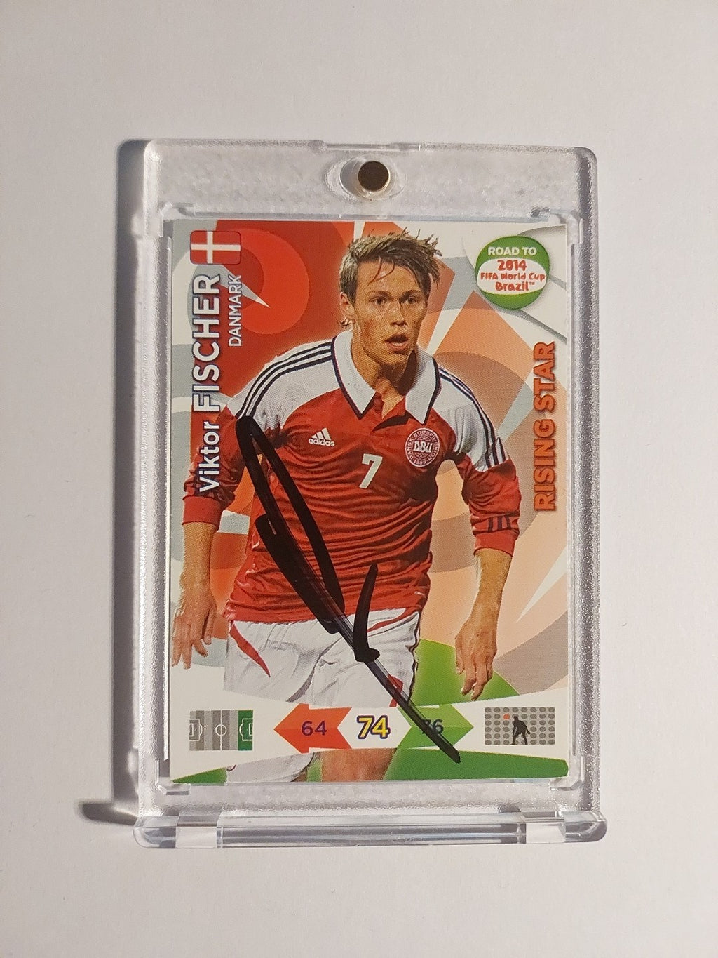 Panini 2013-14 Viktor Fischer Dänemark On Card Auto Parallel Ultra Rare Original – Bild 1