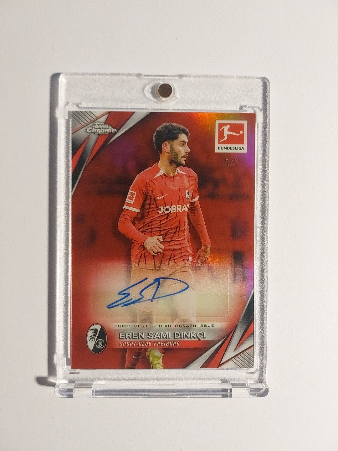 Topps Chrome Bundesliga 2024-25 Eren Sami Dinkci Freiburg Auto Parallel 5/5 Red – Bild 1