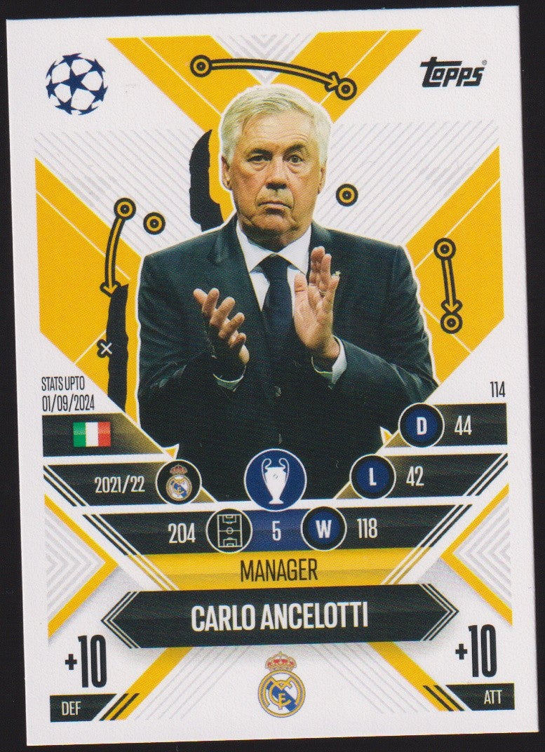 Topps Match Attax 2021-22 Carlo Ancelotti Real Madrid C.F. Parallel Rare – Bild 1