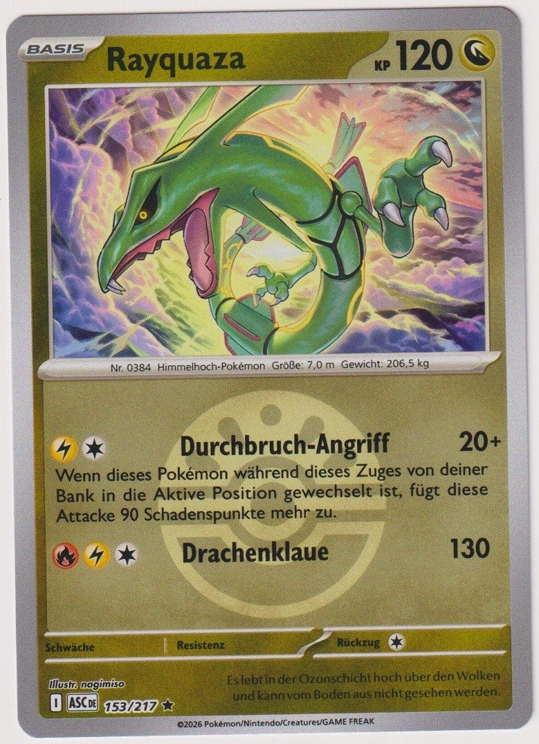 Pokemon TCG Rayquaza #153/217 Rare (R) Reverse Holo Deutsch 2026 – Bild 1