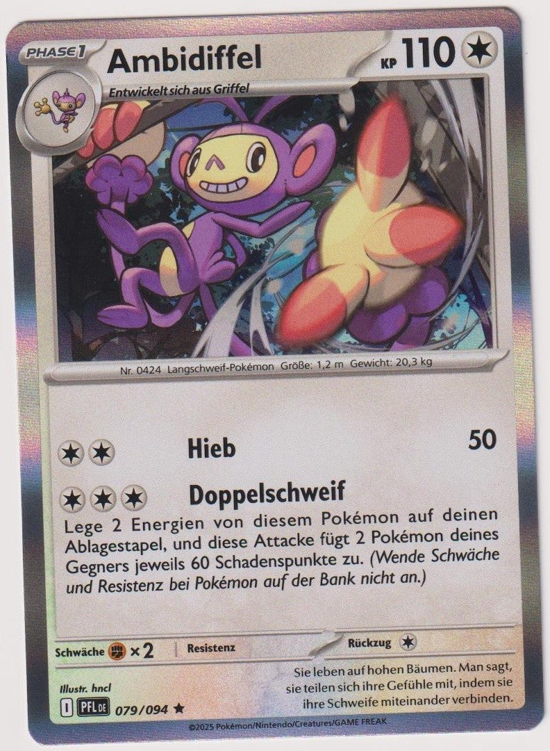Pokemon TCG Ambipom #79/094 Rare (R) Holo Deutsch 2025 – Bild 1