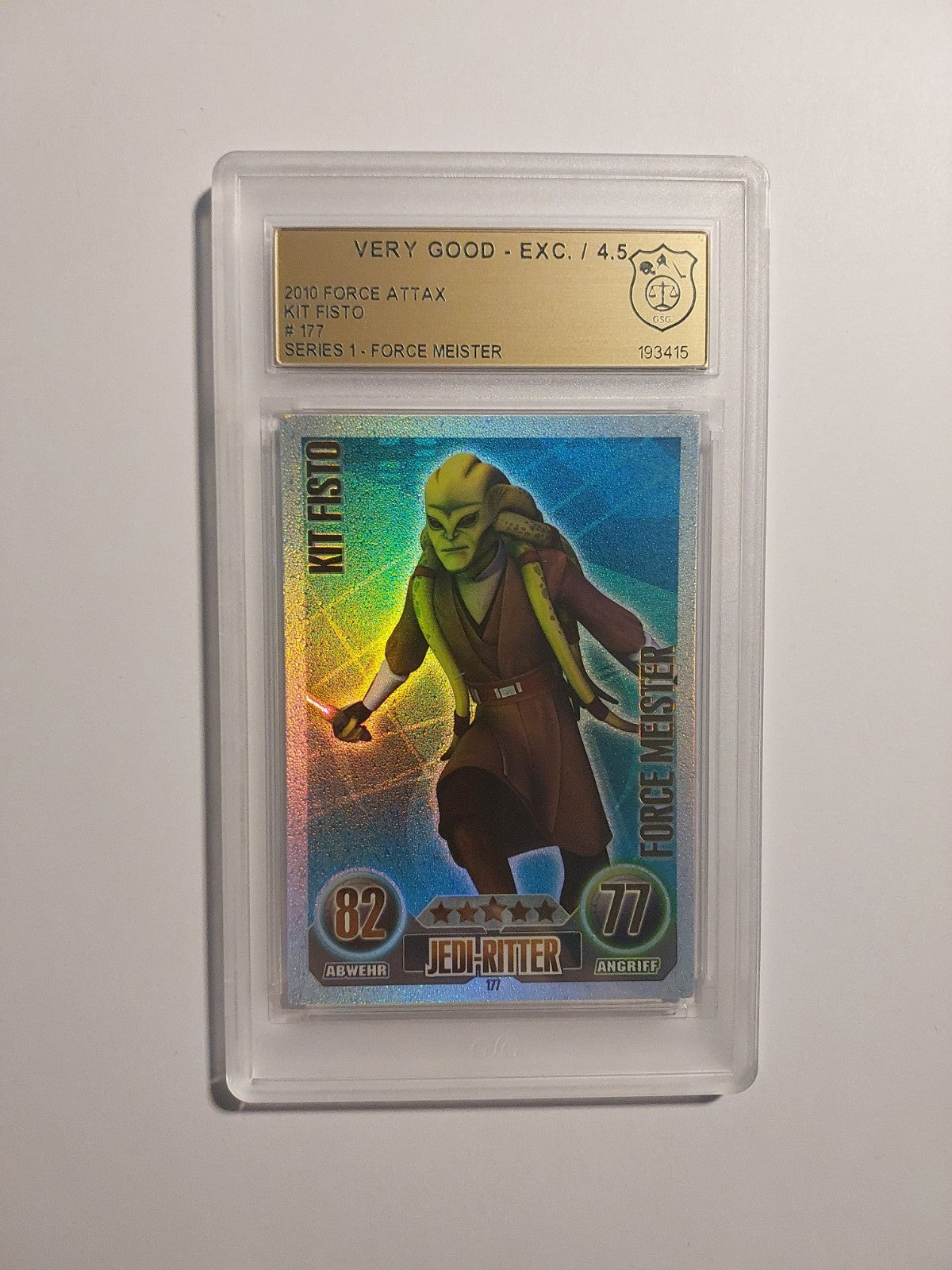 Topps Star Wars 2010 Kit Fisto Jedi Republik GSG 4.5 = PSA Parallel Refractor – Bild 1