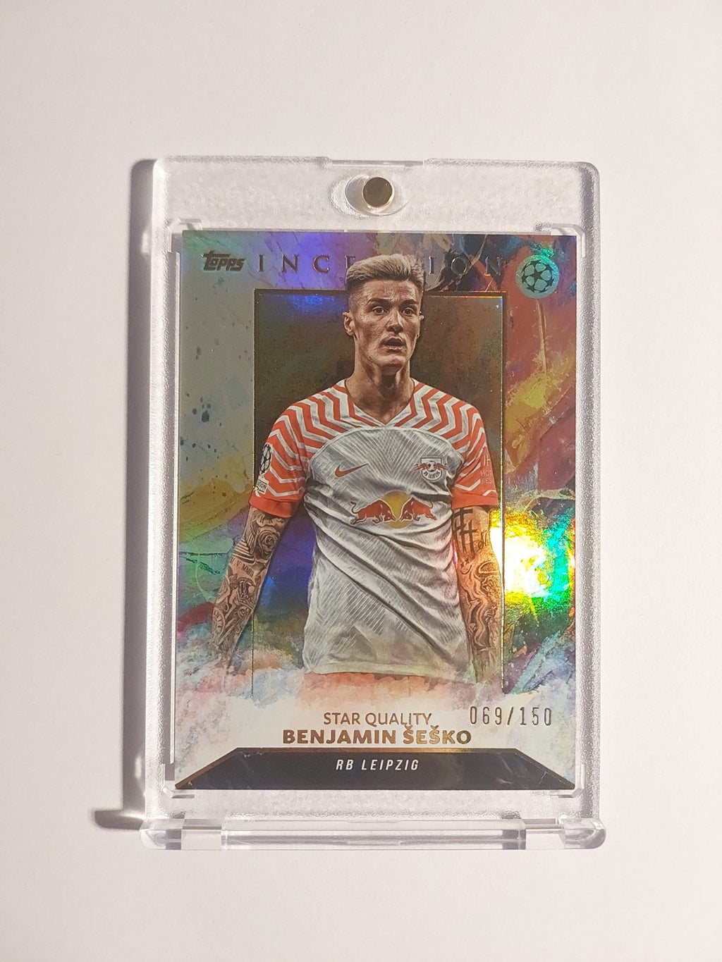 Topps Inception 2023-24 Benjamin Sesko RB Leipzig Parallel 69/150 Refractor Rare – Bild 1