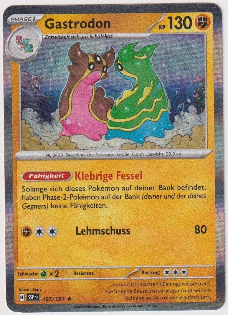 Pokemon TCG Gastrodon #107/191 Rare (R) Holo Deutsch 2024 – Bild 1