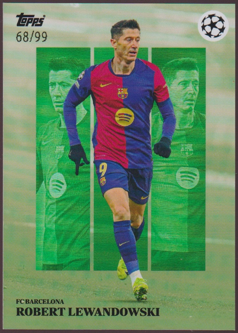 Topps 2024-25 Robert Lewandowski FC Barcelona Parallel 68/99 Refractor – Bild 1