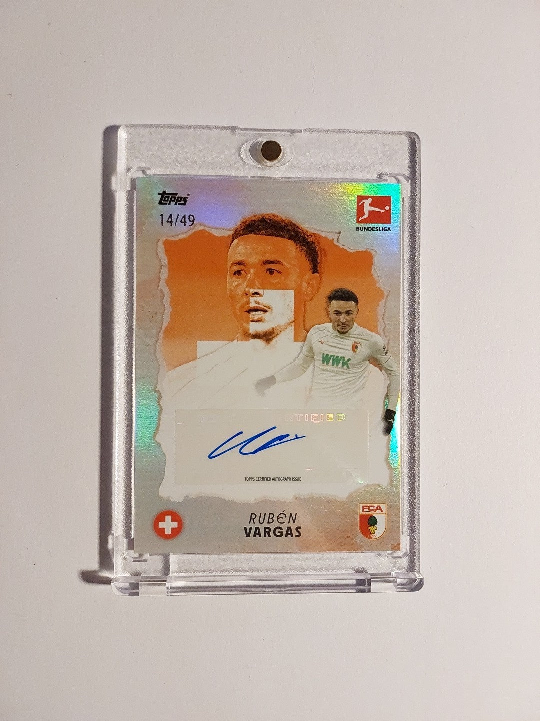 Topps International Stars 2024-25 Ruben Vargas Auto Augsburg Parallel 14/49 Rare – Bild 1