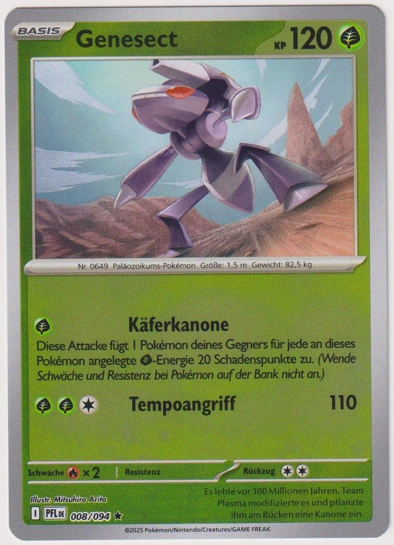 Pokemon TCG Genesect #8/094 Rare (R) Reverse Holo Deutsch 2025 – Bild 1