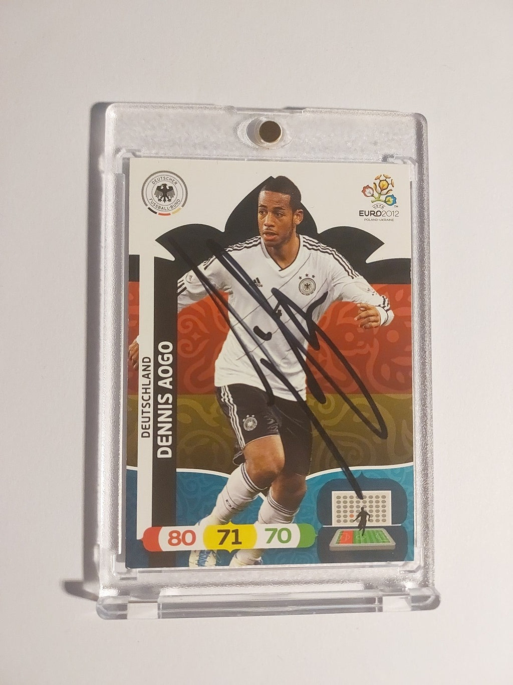 Panini 2011-12 Dennis Aogo Deutschland On Card Auto Ultra Rare Parallel Original – Bild 1