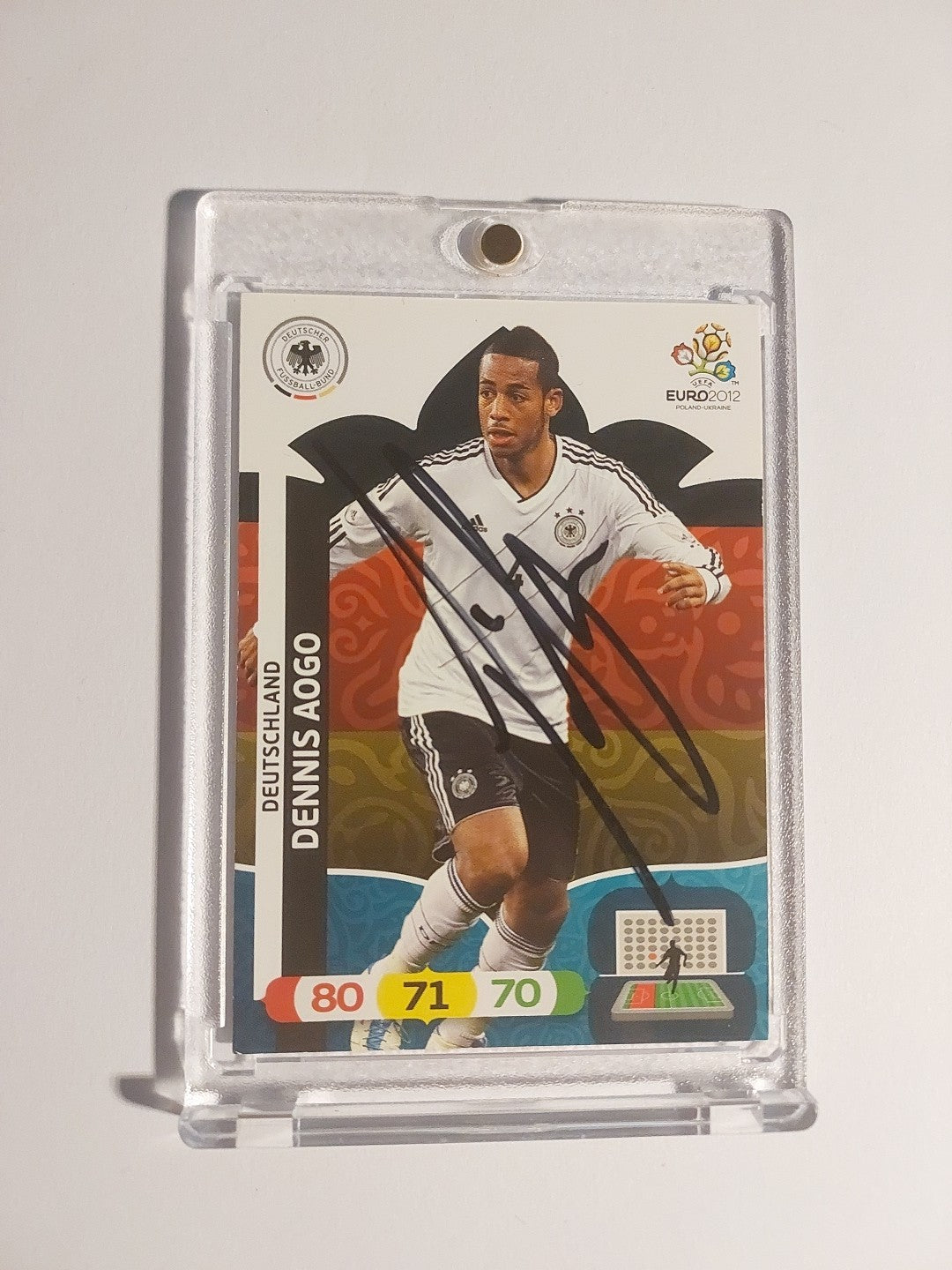 Panini 2011-12 Dennis Aogo Deutschland On Card Auto Ultra Rare Parallel Original – Bild 1