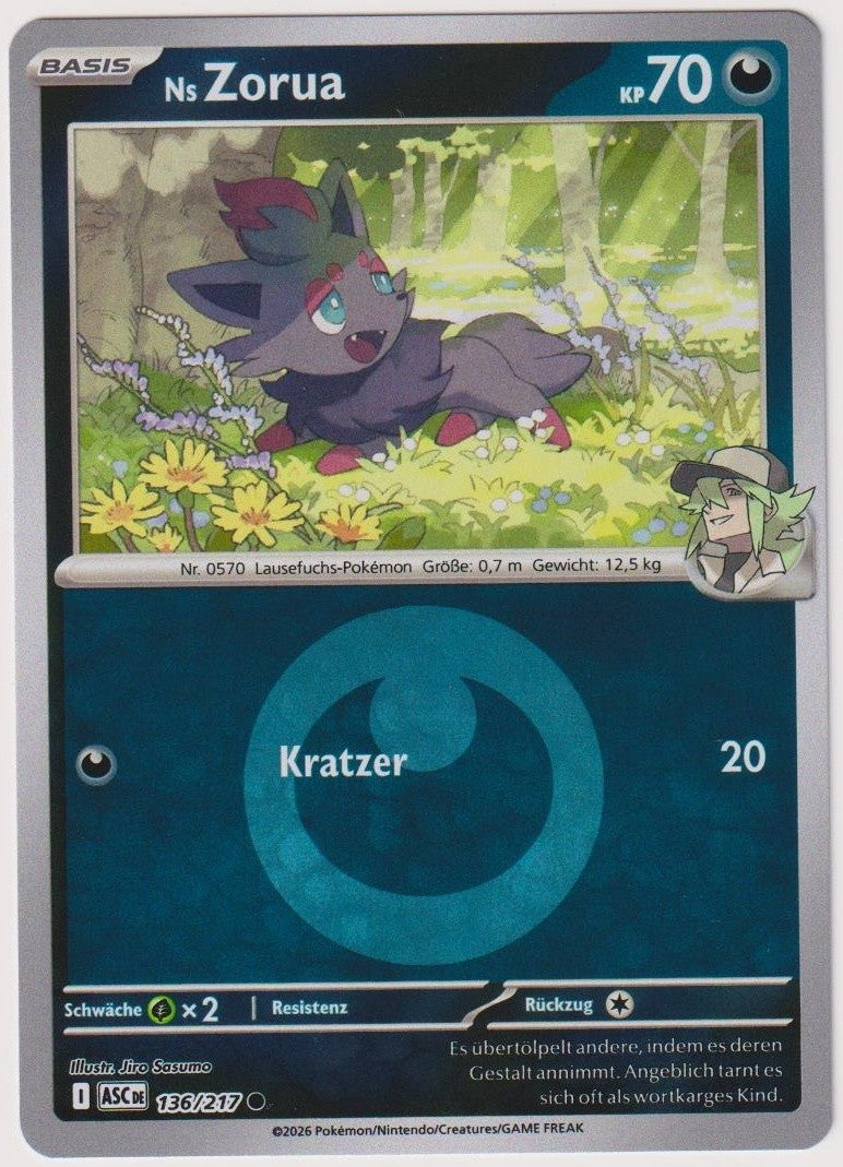 Pokemon TCG Zorua #136/217 Common (C) Reverse Holo Deutsch 2026 – Bild 1
