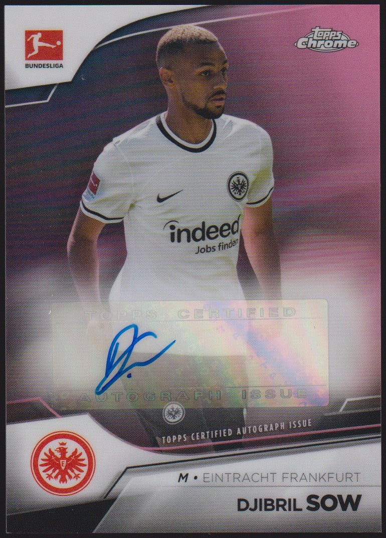 Topps 2022/23 Chrome 2022-23 DJIBRIL SOW Auto Eintracht Frankfurt Parallel 06/75 – Bild 1