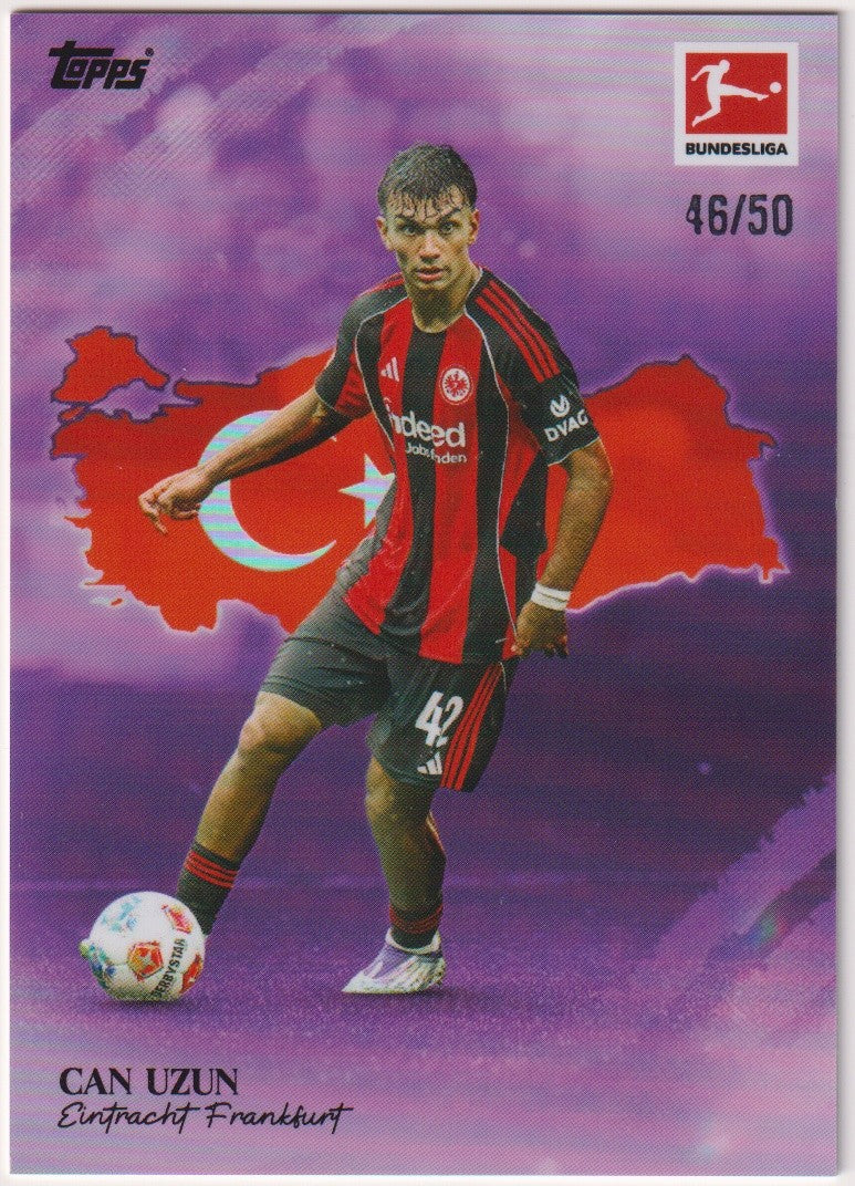 Topps BUNDESLIGA 2025-26 Can Uzun Eintracht Frankfurt Parallel 46/50 Refractor – Bild 1