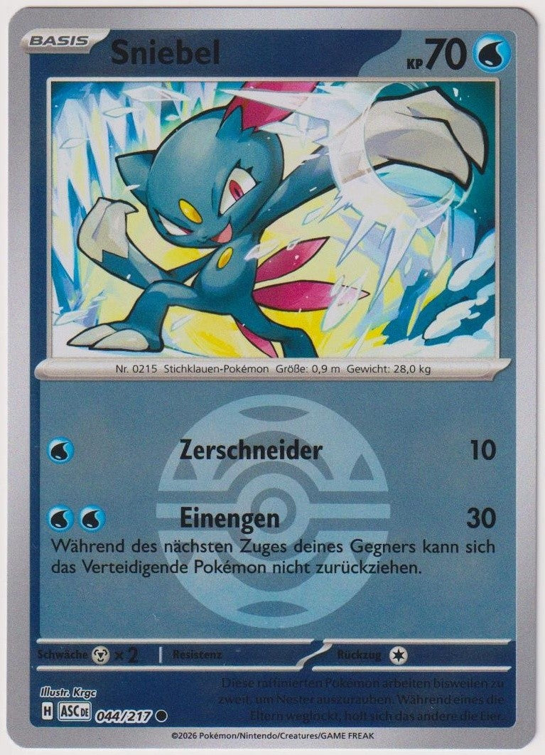 Pokemon TCG Sneasel #44/217 Common (C) Reverse Holo Deutsch 2026 – Bild 1