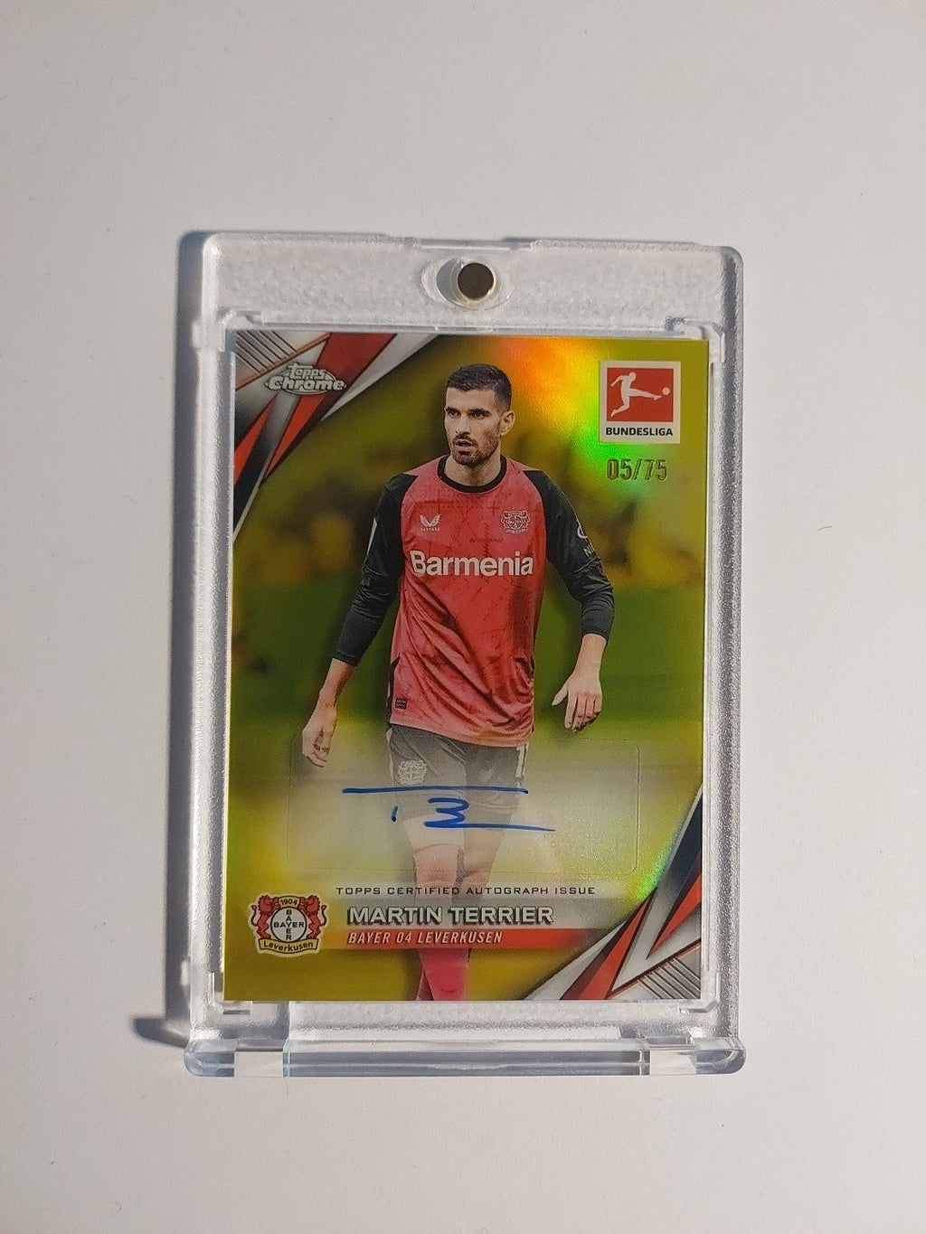 Topps Chrome Bundesliga 2024-25 Martin Terrier Auto Leverkusen Parallel 5/75 Hit – Bild 1