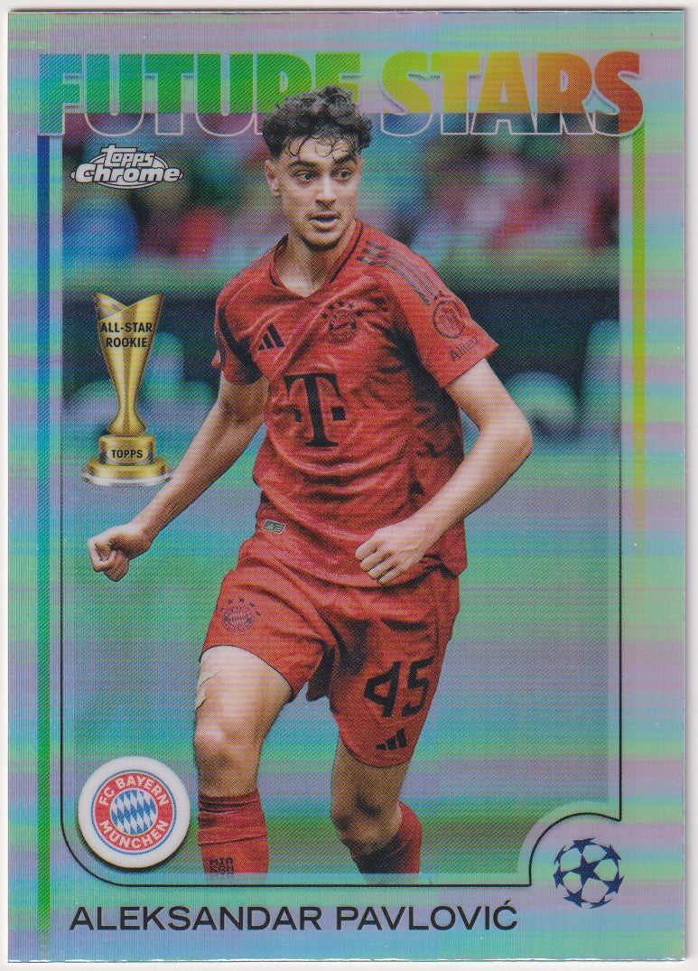 Topps Chrome 2024-25 Aleksandar Pavlović Rookie FC Bayern München Parallel – Bild 1