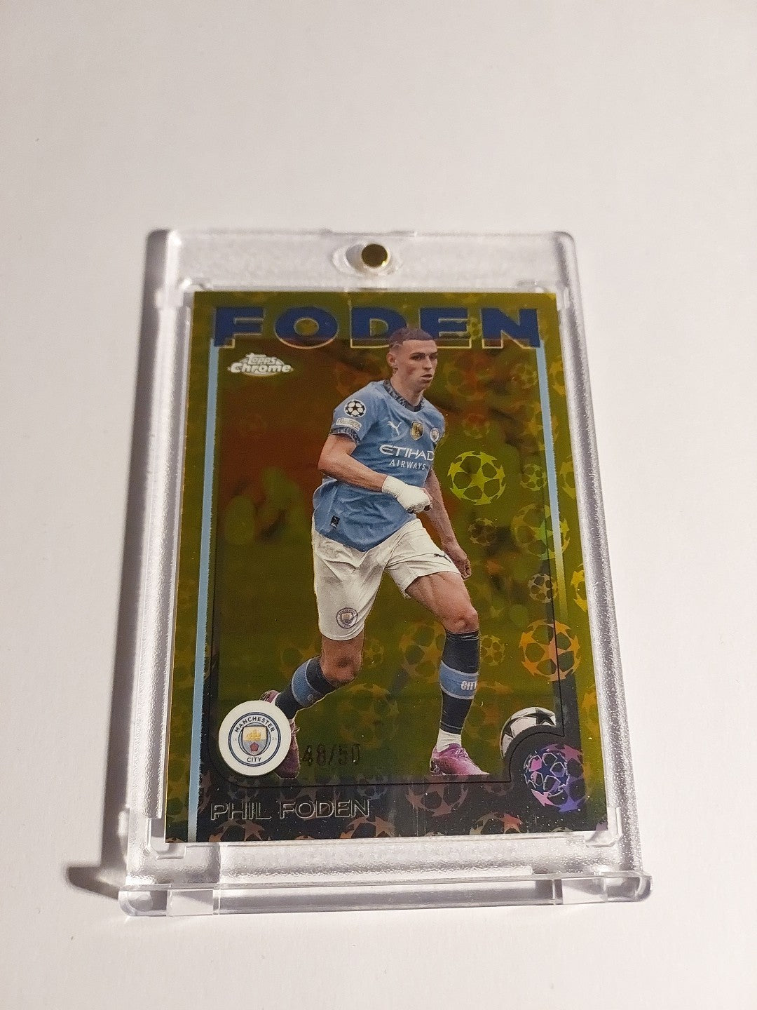 Topps UCC 2025-26 Phil Foden Manchester City Parallel 48/50 Ultra Rare Foil Hit – Bild 1