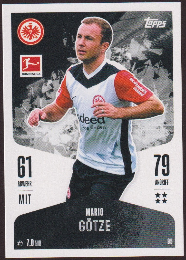 Topps 2024-25 Mario Götze Eintracht Frankfurt Saison 2024/25 Mittelfeld Parallel – Bild 1