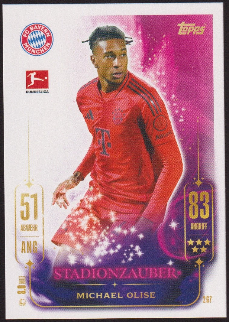 Topps Match Attax 2024-25 Michael Olise FC Bayern München Bundesliga Parallel – Bild 1