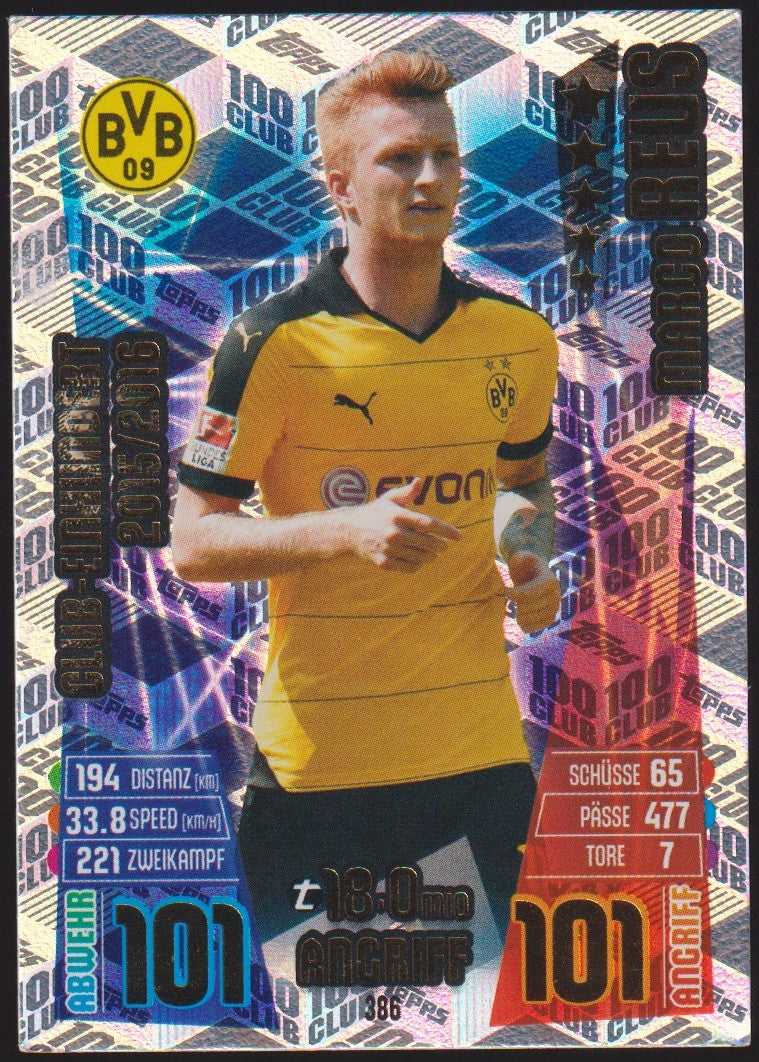 Topps 100 Club 2015-16 Marco Reus Borussia Dortmund Match Attax Parallel Rare – Bild 1