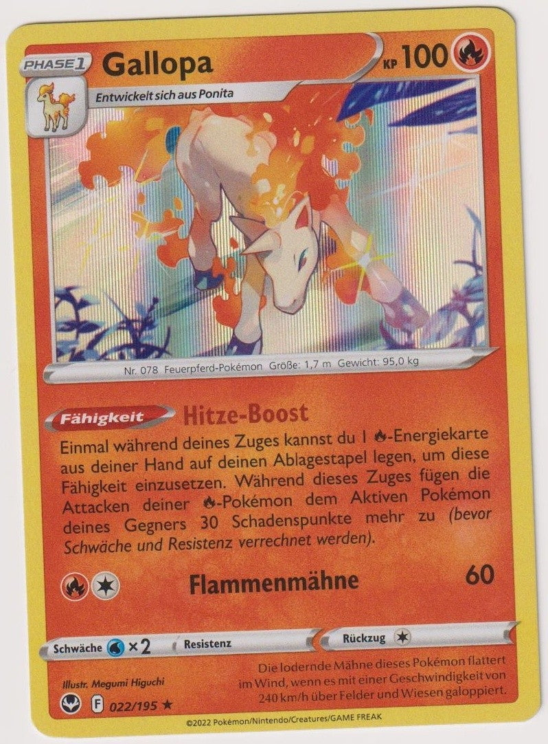 Pokemon TCG Rapidash #22/195 Holo Rare (R) Deutsch 2022 – Bild 1
