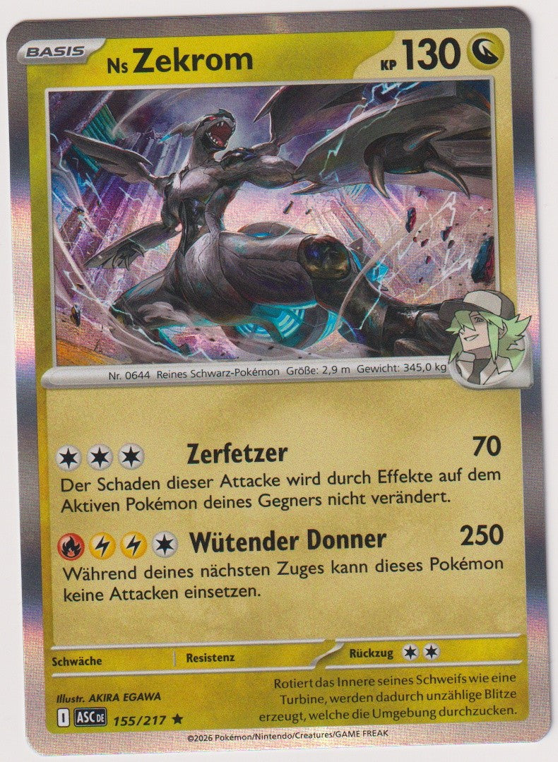 Pokemon TCG Ns Zekrom #155/217 Rare (R) Holo Deutsch 2026 – Bild 1