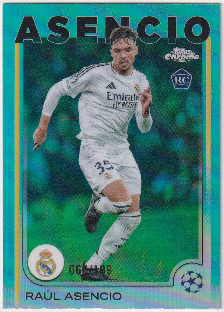 Topps Chrome 2024-25 Raúl Asencio Rookie Real Madrid C.F. Parallel 060/189 Rare – Bild 1